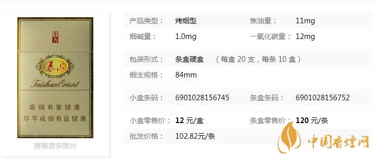 泰山東方硬盒多少錢一盒價格?泰山東方香煙價格表圖2020